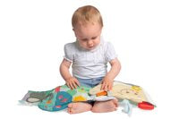 Load image into Gallery viewer, Livre en tissu pour bébé 2 en 1 – contrasté et coloré