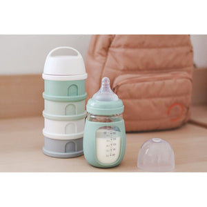 Boîte doseuse de lait 4 compartiments empilables Vert sauge