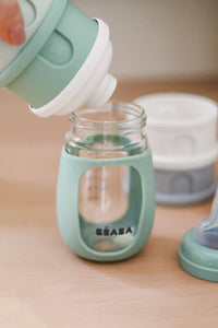 Boîte doseuse de lait 4 compartiments empilables Vert sauge