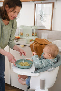 Coffret repas silicone 4 pièces - Vert sauge / Vert de gris