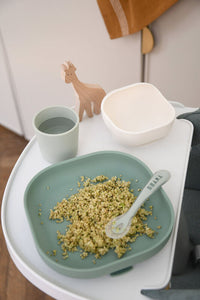 Coffret repas silicone 4 pièces - Vert sauge / Vert de gris
