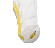 Load image into Gallery viewer, BABYFAN YELLOW WHITE VELVET PAJAMA BIRTH SIZE
