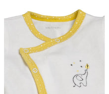 Load image into Gallery viewer, BABYFAN YELLOW WHITE VELVET PAJAMA BIRTH SIZE
